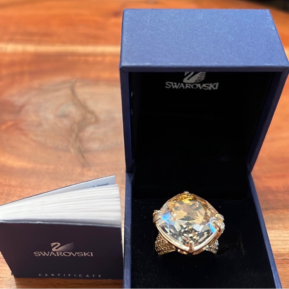 Swarovski Gold-Tone Statement Ring - image 3